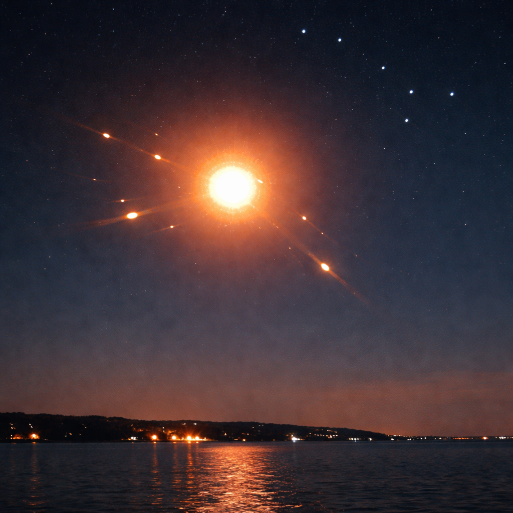 AI-generated illustration of orb / sphere UFO sighting in Oswego, New York