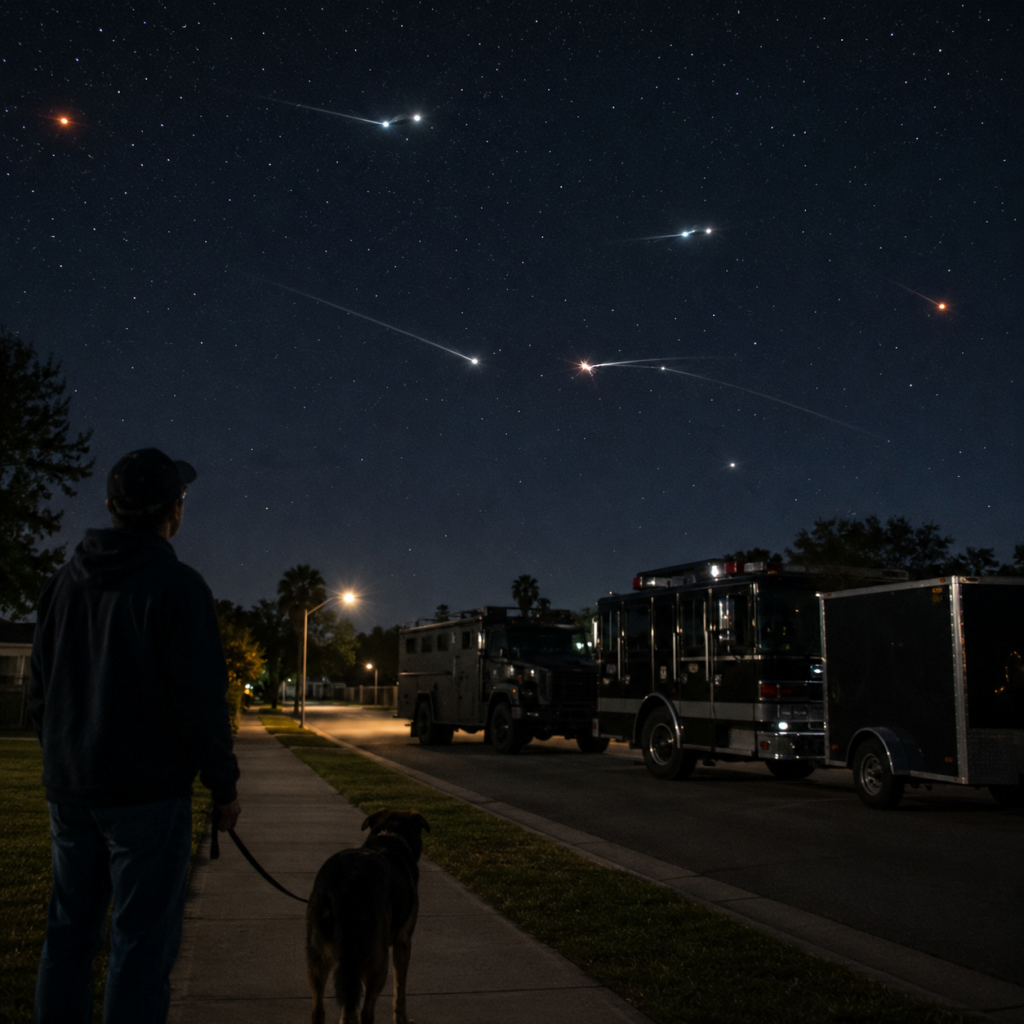 AI-generated illustration of star-like UFO sighting in Haslett, Michigan