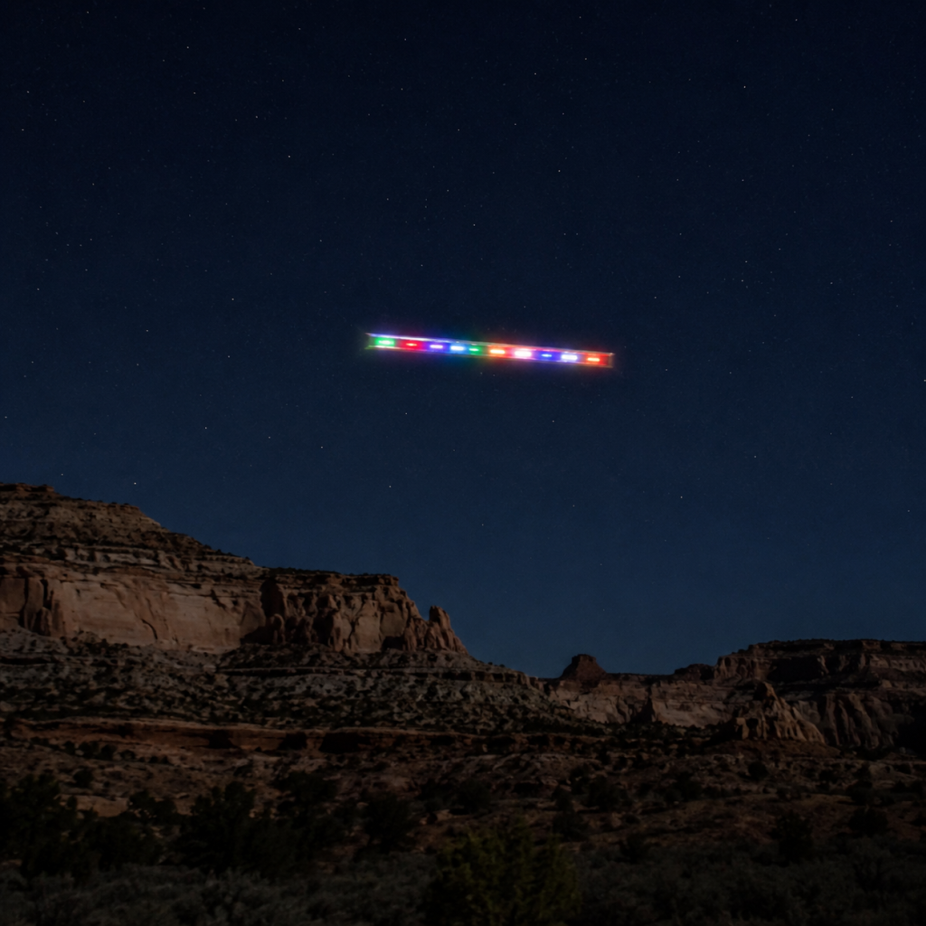 AI-generated illustration of rectangle / box UFO sighting in Escalante, Utah