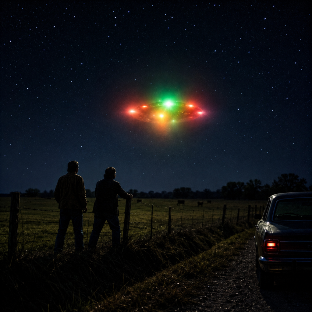 AI-generated illustration of unknown UFO sighting in New Iberia, Louisiana