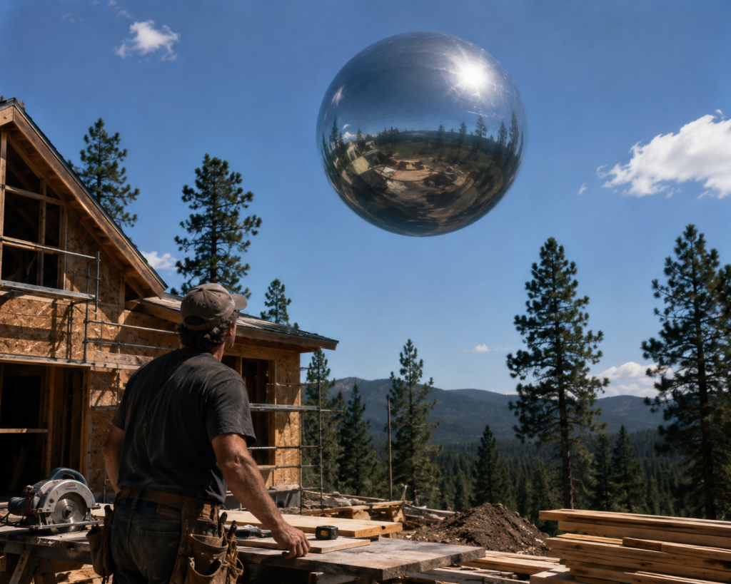AI-generated illustration of orb / sphere UFO sighting in Flagstaff, Arizona